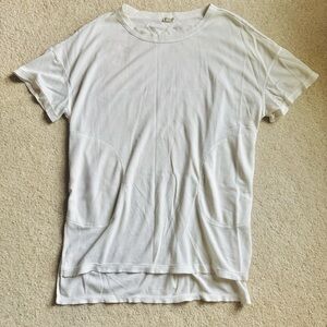 Intimately Free People Waffle Tunic Top – Ivory, Oversized with Pockets